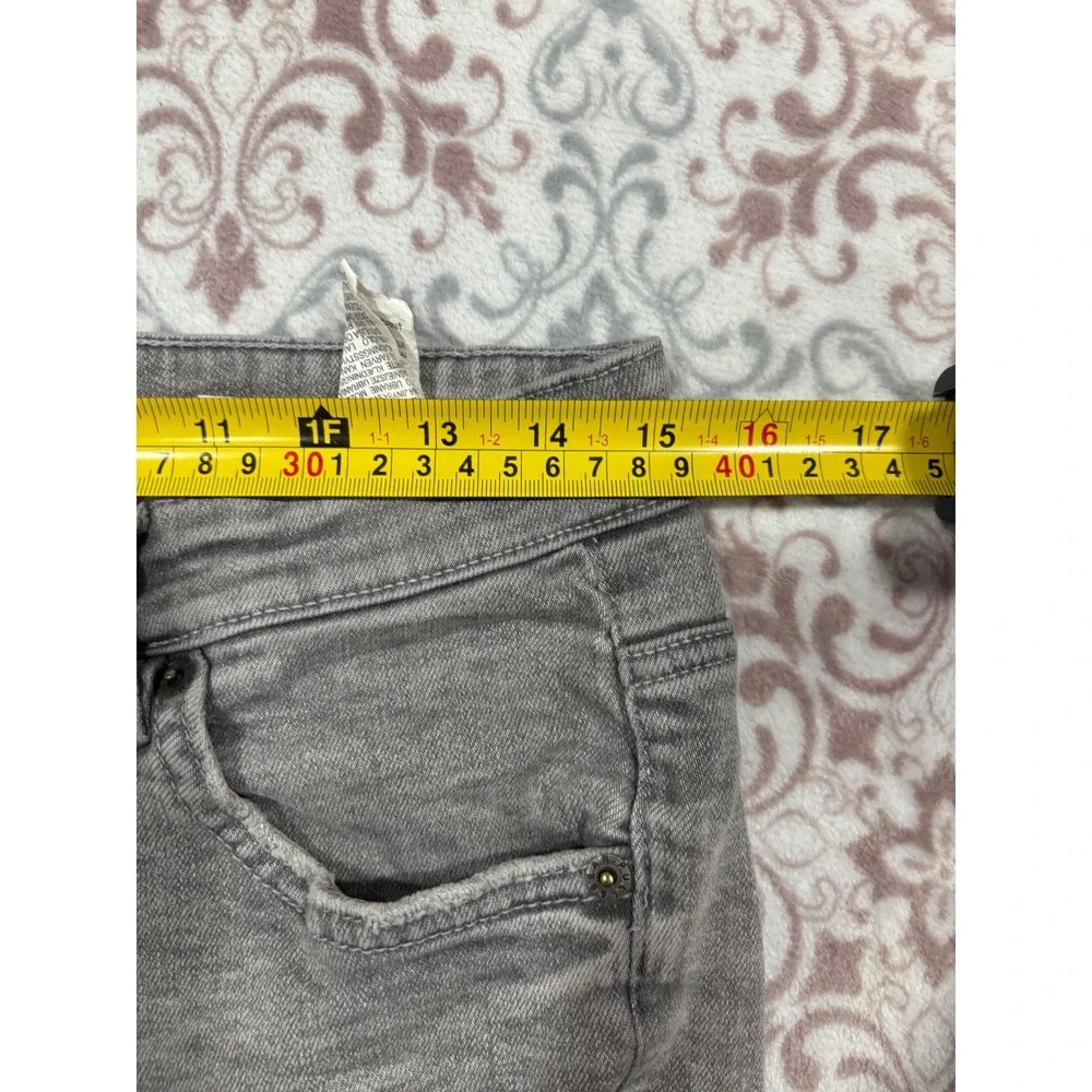 Pull&Bear Mens Grey Distressed Carrot Fit Tapered Jeans Size 32 Slim Stretch